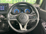 【純正革巻きステアリング】上質な革を使用することで、手にしっかり馴染みとても運転しやすいハンドルです♪