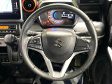 【純正革巻きステアリング】上質な革を使用することで、手にしっかり馴染みとても運転しやすいハンドルです♪