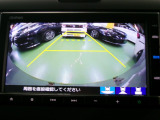 バックカメラの画像です。ガイドラインがスムースな車庫入れをサポートいたします。車庫入れの安心感がアップしますね。