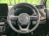 【純正革巻きステアリング】上質な革を使用することで、手にしっかり馴染みとても運転しやすいハンドルです♪