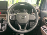 【純正革巻きステアリング】上質な革を使用することで、手にしっかり馴染みとても運転しやすいハンドルです♪