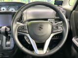 【純正革巻きステアリング】上質な革を使用することで、手にしっかり馴染みとても運転しやすいハンドルです♪
