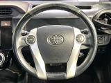 【純正革巻きステアリング】上質な革を使用することで、手にしっかり馴染みとても運転しやすいハンドルです♪