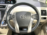 【純正革巻きステアリング】上質な革を使用することで、手にしっかり馴染みとても運転しやすいハンドルです♪
