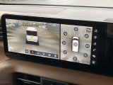 アラウンドビューモニターは4個のカメラを合成してまるで上から撮影した様な駐車場のどの位置にいるかとてもわかり易い機能です