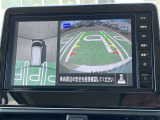 アラウンドビューモニター、駐車中の車を空から見下ろしているかのような映像で表示し、駐車をアシストします