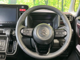 【純正革巻きステアリング】上質な革を使用することで、手にしっかり馴染みとても運転しやすいハンドルです♪
