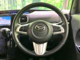 【純正革巻きステアリング】上質な革を使用することで、手にしっかり馴染みとても運転しやすいハンドルです♪