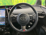 【純正革巻きステアリング】上質な革を使用することで、手にしっかり馴染みとても運転しやすいハンドルです♪