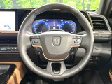 【純正革巻きステアリング】上質な革を使用することで、手にしっかり馴染みとても運転しやすいハンドルです♪