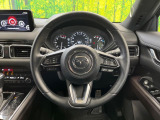 【純正革巻きステアリング】上質な革を使用することで、手にしっかり馴染みとても運転しやすいハンドルです♪