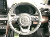 【純正革巻きステアリング】上質な革を使用することで、手にしっかり馴染みとても運転しやすいハンドルです♪