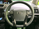 【純正革巻きステアリング】上質な革を使用することで、手にしっかり馴染みとても運転しやすいハンドルです♪