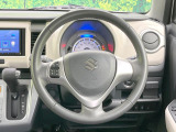 【純正革巻きステアリング】上質な革を使用することで、手にしっかり馴染みとても運転しやすいハンドルです♪