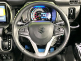 【純正革巻きステアリング】上質な革を使用することで、手にしっかり馴染みとても運転しやすいハンドルです♪