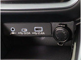 AUX端子、USBtypeA、USBtypeC端子、DC12V電源が付いています。