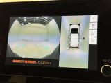 パノラミックビューモニターを装備。駐車場や交差点でクルマを真上から見るように周囲を確認できます。機能の詳細は販売店スタッフまでおたずねください。