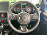 【純正革巻きステアリング】上質な革を使用することで、手にしっかり馴染みとても運転しやすいハンドルです♪
