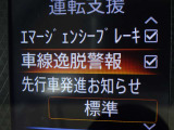 【車線逸脱警報】車線から外れると注意を促します。ドライバーが意図しないのに車線を逸脱した場合に、これを検知して警報で注意喚起する事で安全性を確保!