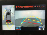 【パノラミックビューモニター】クルマの前後左右に搭載したカメラから取り込んだ画像を合成し、車両を上から見たような画像をディスプレイに表示します。
