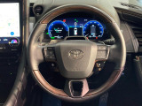 【純正革巻きステアリング】上質な革を使用することで、手にしっかり馴染みとても運転しやすいハンドルです♪