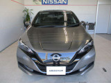 日産らしさを引き立てるフロントマスクの大きなVモーショングリル。NISSANロゴの上部に通常と急速、どちらも備えた充電口があります。