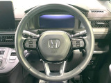 【純正革巻きステアリング】上質な革を使用することで、手にしっかり馴染みとても運転しやすいハンドルです♪