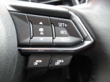 ステアリングスイッチで、先行車に自動追従するアダプティブクルーズコントロールが作動可能。設定した車速内での車間距離を自動で調整・維持。高速道路の渋滞時もアクセル・ブレーキ操作から解放されます。