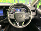 【純正革巻きステアリング】上質な革を使用することで、手にしっかり馴染みとても運転しやすいハンドルです♪