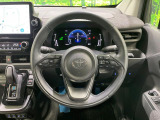 【純正革巻きステアリング】上質な革を使用することで、手にしっかり馴染みとても運転しやすいハンドルです♪