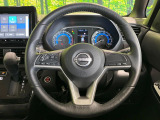 【純正革巻きステアリング】上質な革を使用することで、手にしっかり馴染みとても運転しやすいハンドルです♪