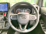 【純正革巻きステアリング】上質な革を使用することで、手にしっかり馴染みとても運転しやすいハンドルです♪