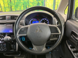 【純正革巻きステアリング】上質な革を使用することで、手にしっかり馴染みとても運転しやすいハンドルです♪