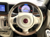 【純正革巻きステアリング】上質な革を使用することで、手にしっかり馴染みとても運転しやすいハンドルです♪