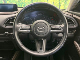 【純正革巻きステアリング】上質な革を使用することで、手にしっかり馴染みとても運転しやすいハンドルです♪