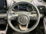 【純正革巻きステアリング】上質な革を使用することで、手にしっかり馴染みとても運転しやすいハンドルです♪