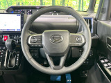 【純正革巻きステアリング】上質な革を使用することで、手にしっかり馴染みとても運転しやすいハンドルです♪