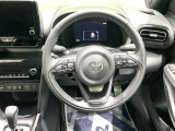 【純正革巻きステアリング】上質な革を使用することで、手にしっかり馴染みとても運転しやすいハンドルです♪