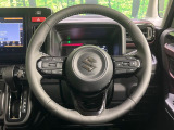 【純正革巻きステアリング】上質な革を使用することで、手にしっかり馴染みとても運転しやすいハンドルです♪