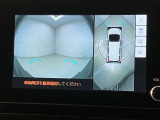 パノラミックビューモニター(シースルービュー機能つき)愛車を上から眺めた映像をナビ画面に表示いたします。メーカーオプション品につき後付けできません。