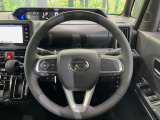 【純正革巻きステアリング】上質な革を使用することで、手にしっかり馴染みとても運転しやすいハンドルです♪