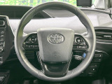 【純正革巻きステアリング】上質な革を使用することで、手にしっかり馴染みとても運転しやすいハンドルです♪