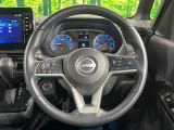 【純正革巻きステアリング】上質な革を使用することで、手にしっかり馴染みとても運転しやすいハンドルです♪