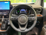 【純正革巻きステアリング】上質な革を使用することで、手にしっかり馴染みとても運転しやすいハンドルです♪