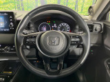 【純正革巻きステアリング】上質な革を使用することで、手にしっかり馴染みとても運転しやすいハンドルです♪