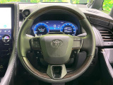 【純正革巻きステアリング】上質な革を使用することで、手にしっかり馴染みとても運転しやすいハンドルです♪