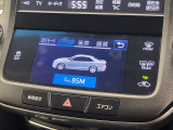 【ブラインドスポットモニター】走行中、ドアミラーの死角になりやすい箇所に後続車が接近するとサイドミラーのレンズに警告を表示!ドライバーに注意喚起をしてくれます。