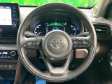 【純正革巻きステアリング】上質な革を使用することで、手にしっかり馴染みとても運転しやすいハンドルです♪