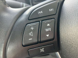 オーディオの音量やチャンネル操作ができるスイッチが、ハンドルに付いています。運転中でも、操作が行えて非常に安全・便利です!