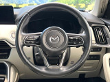 【純正革巻きステアリング】上質な革を使用することで、手にしっかり馴染みとても運転しやすいハンドルです♪